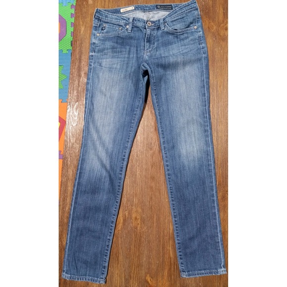 AG Adriano Goldschmied Jeans Sz 27R The Stilt Cigarette Leg Blue Denim USA Made - Picture 1 of 7